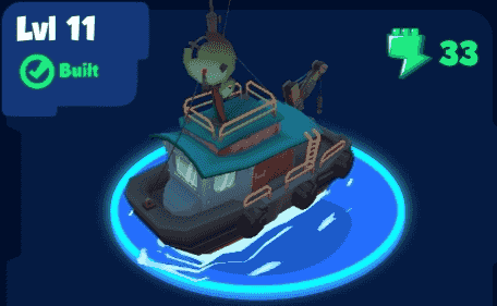 half-right Boat upgraded to lvl 11