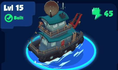 half-right Boat upgraded to lvl 15