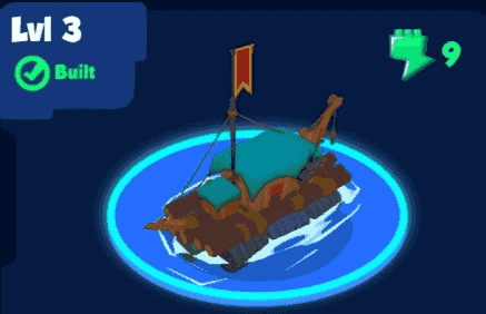 half-right Boat upgraded to lvl 3