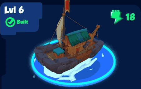 half-right Boat upgraded to lvl 6