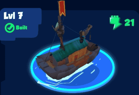 half-right Boat upgraded to lvl 7